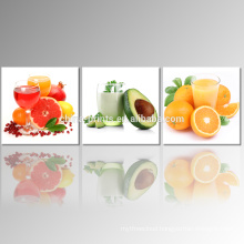 3 Panel Fruit Photo Giclee Print on Canvas Juice Canvas Wall Art for Wholesale